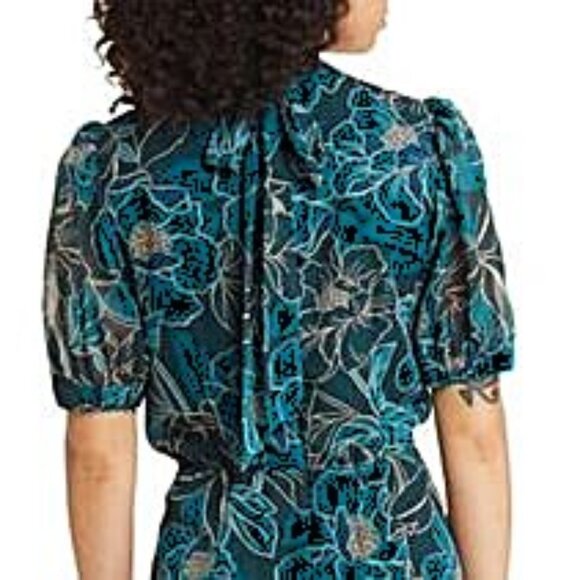 JULIA JORDAN - Beautiful Floral midi dress in teal - Picture 4 of 11